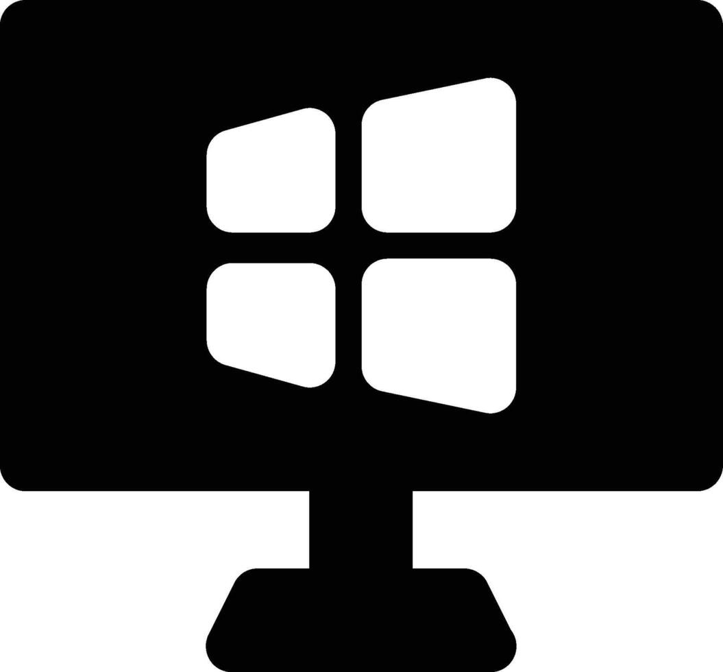 Operating System, OS, Windows Glyph Solid Icon vector