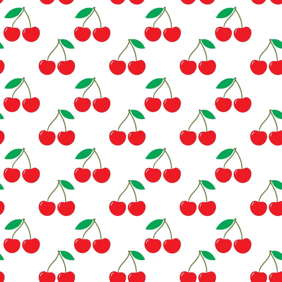 Cherry seamless pattern background simple design vector