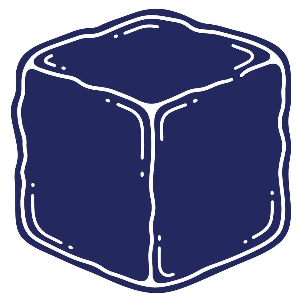 Stylized illustration of an ice cube a refreshing and cool summer graphic resource for designs and creative projects vector