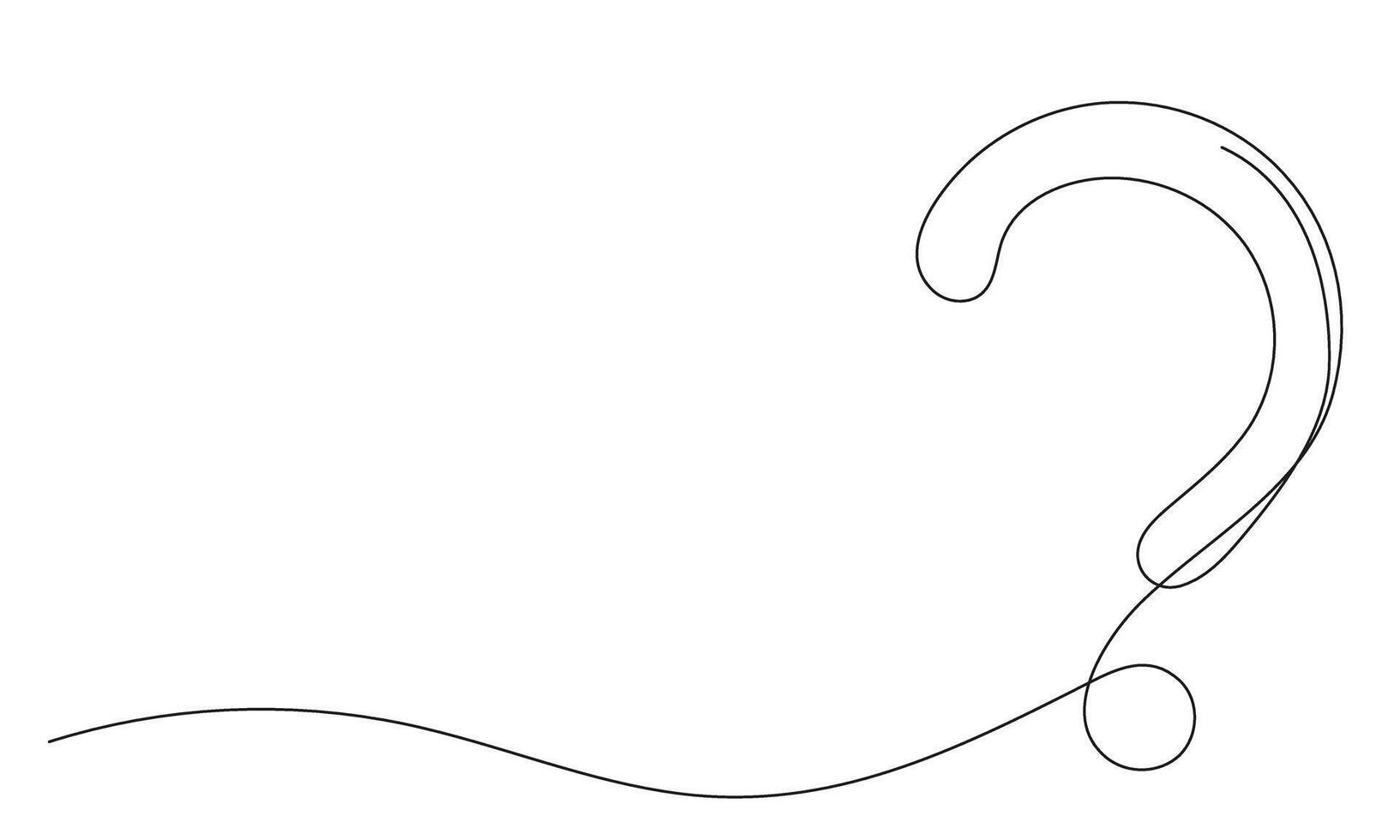 Question mark single continuous line drawing. Problem solution concept graphic. Minimalist style for business and education vector