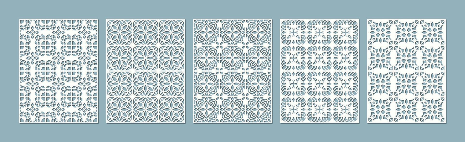 Elegant laser cut design patterns display vector