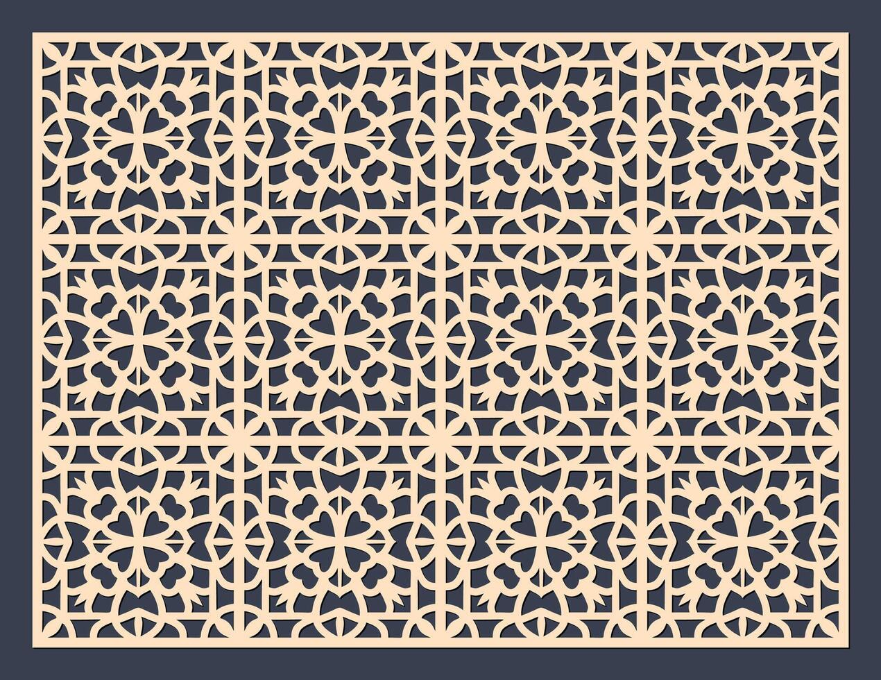 geometric pattern with floral design vector