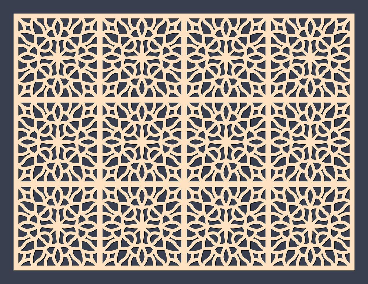 Geometric pattern design in beige and navy vector