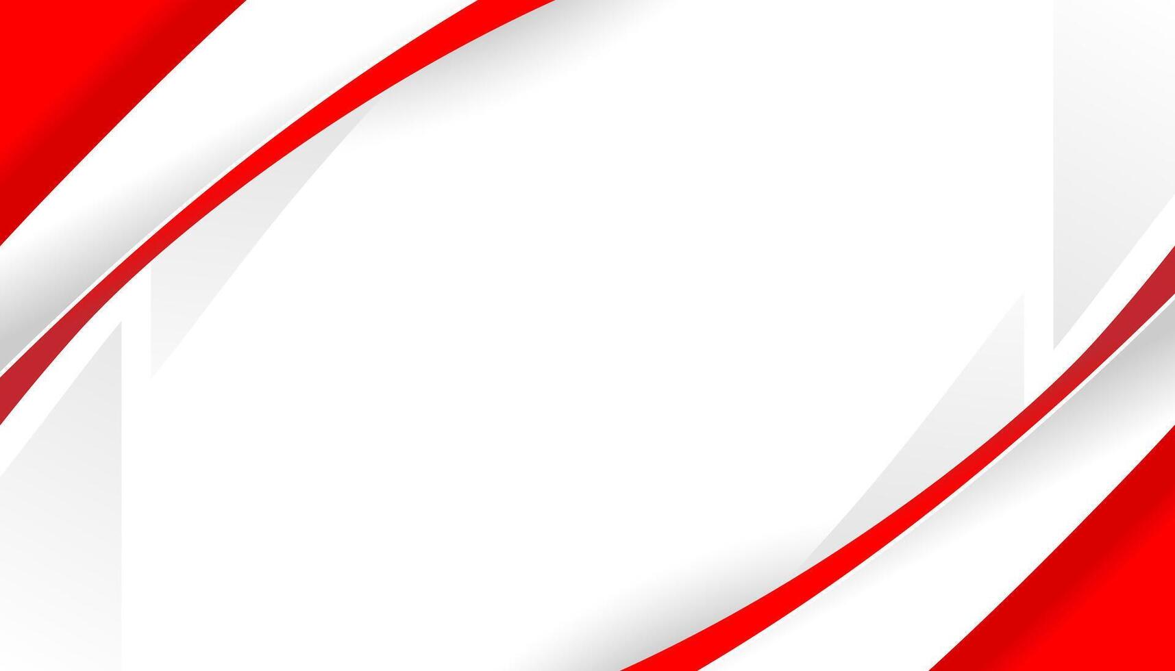 Abstract red, white, and gray wave background with smooth curved lines vector