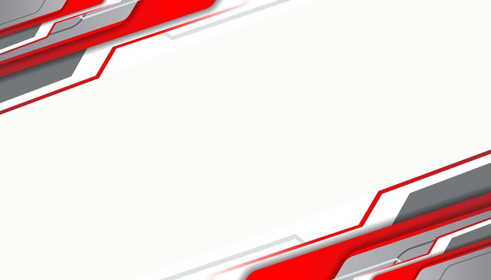 Abstract Red and Silver Geometric Background with Futuristic Angled Layers for Modern Technology and Business Design vector