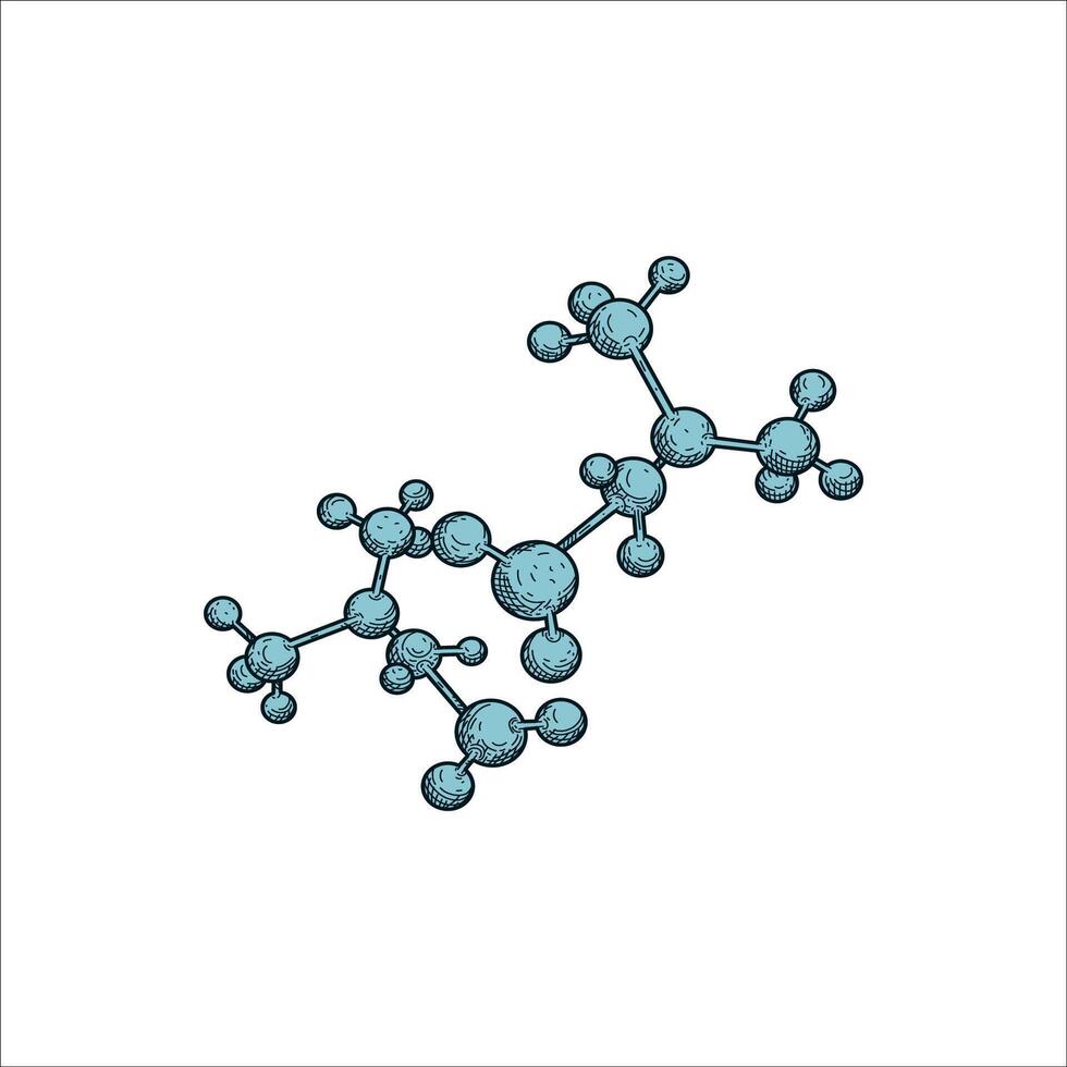 Atom molecule particle sketch hand drawn vector