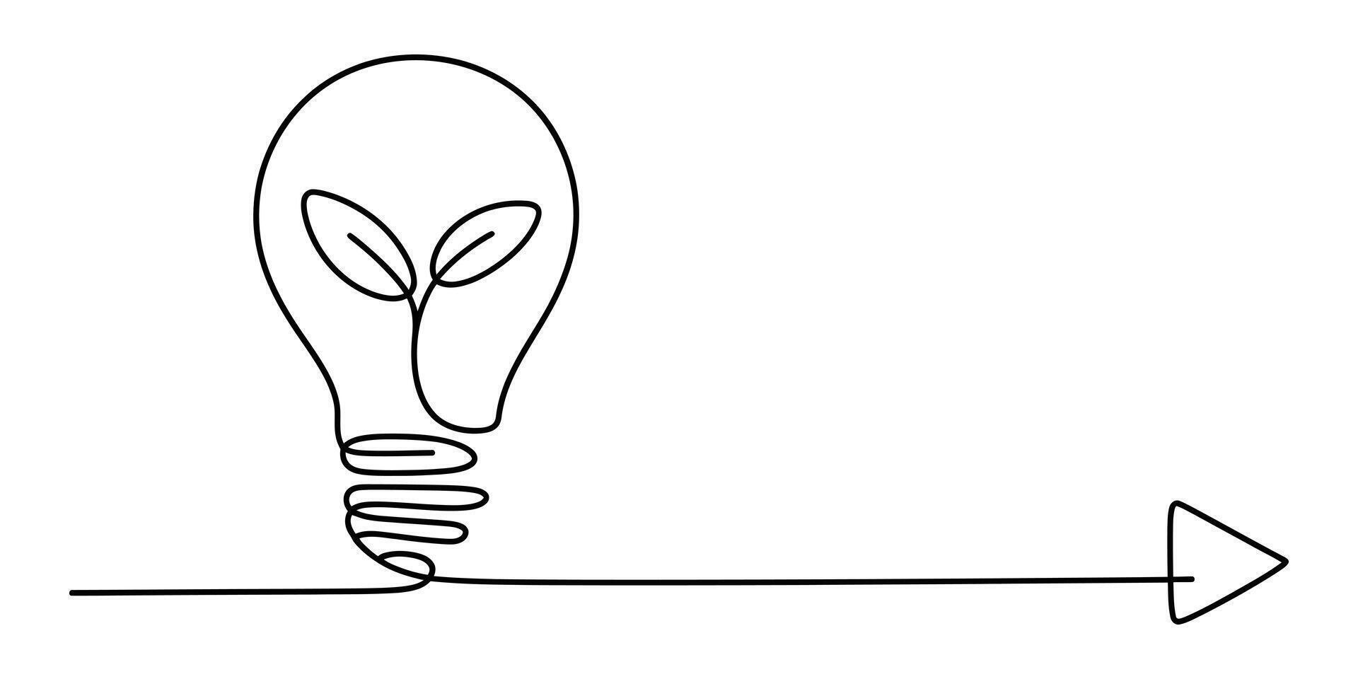 Sustainable idea light bulb with leaves and dynamic progress arrow vector