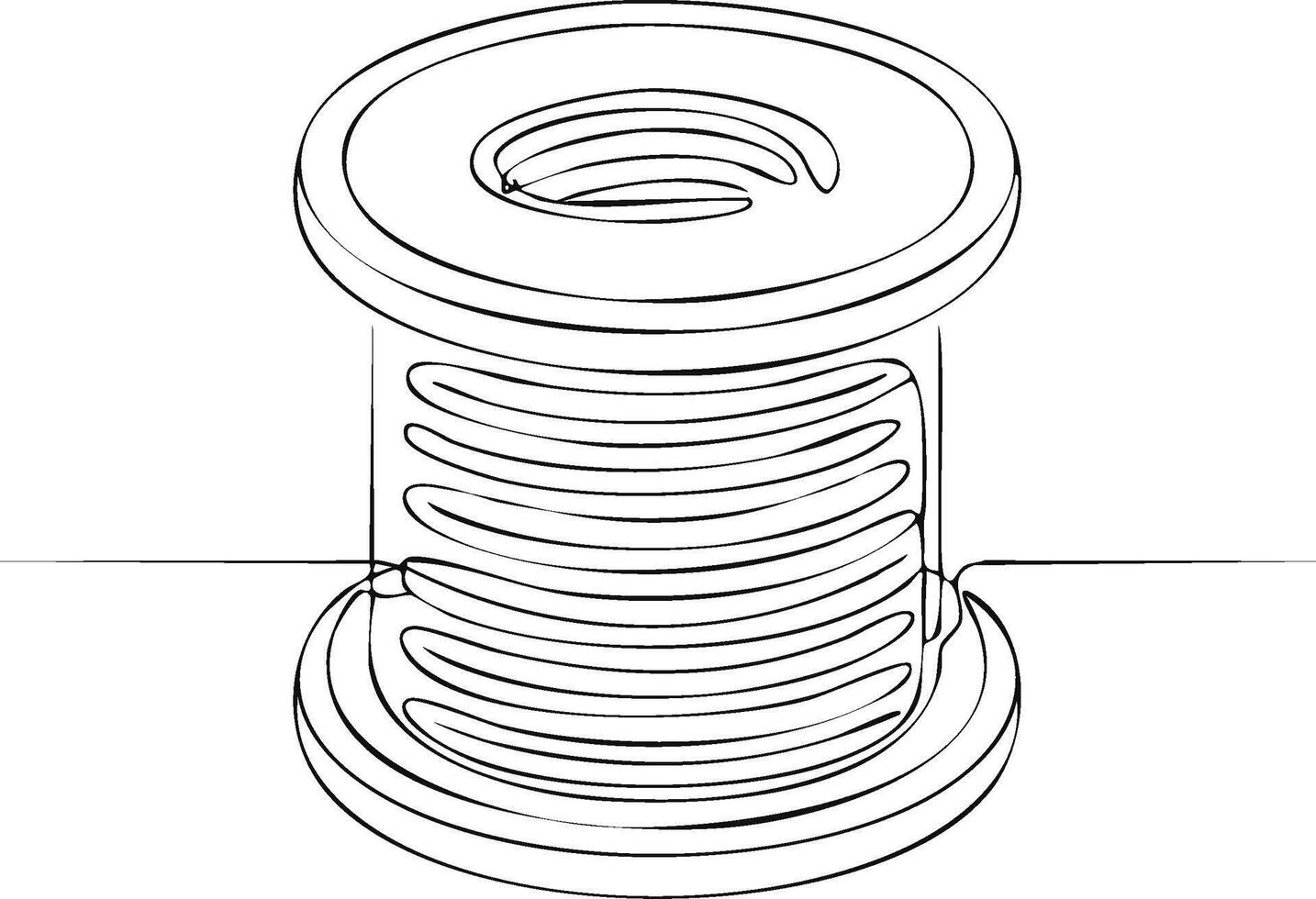 A spool of wire with a line drawing of it vector