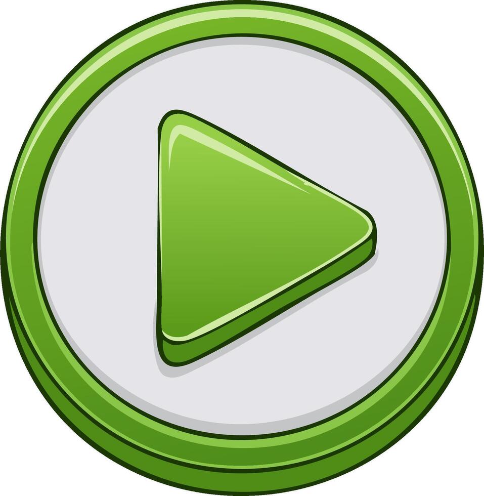 A green play button with a white background vector