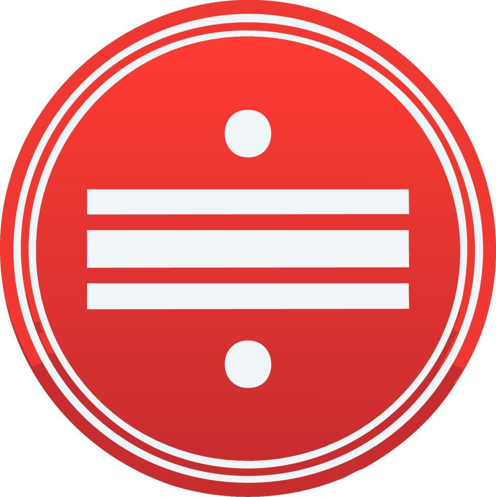 Red circle with division symbol and white outline in a clean design vector