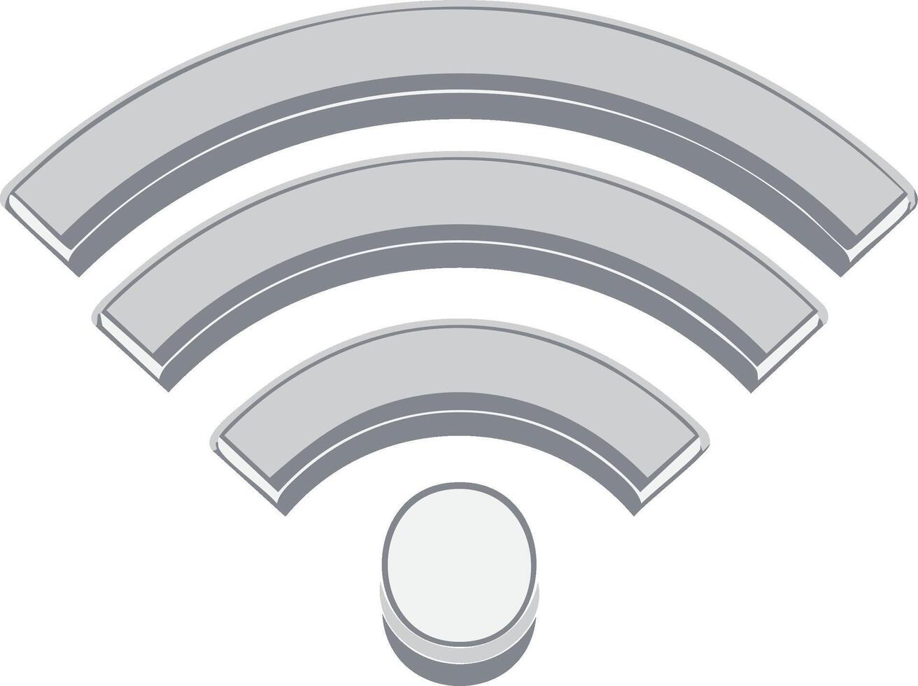 Modern isometric WiFi signal icon for wireless internet connectivity and digital network access vector