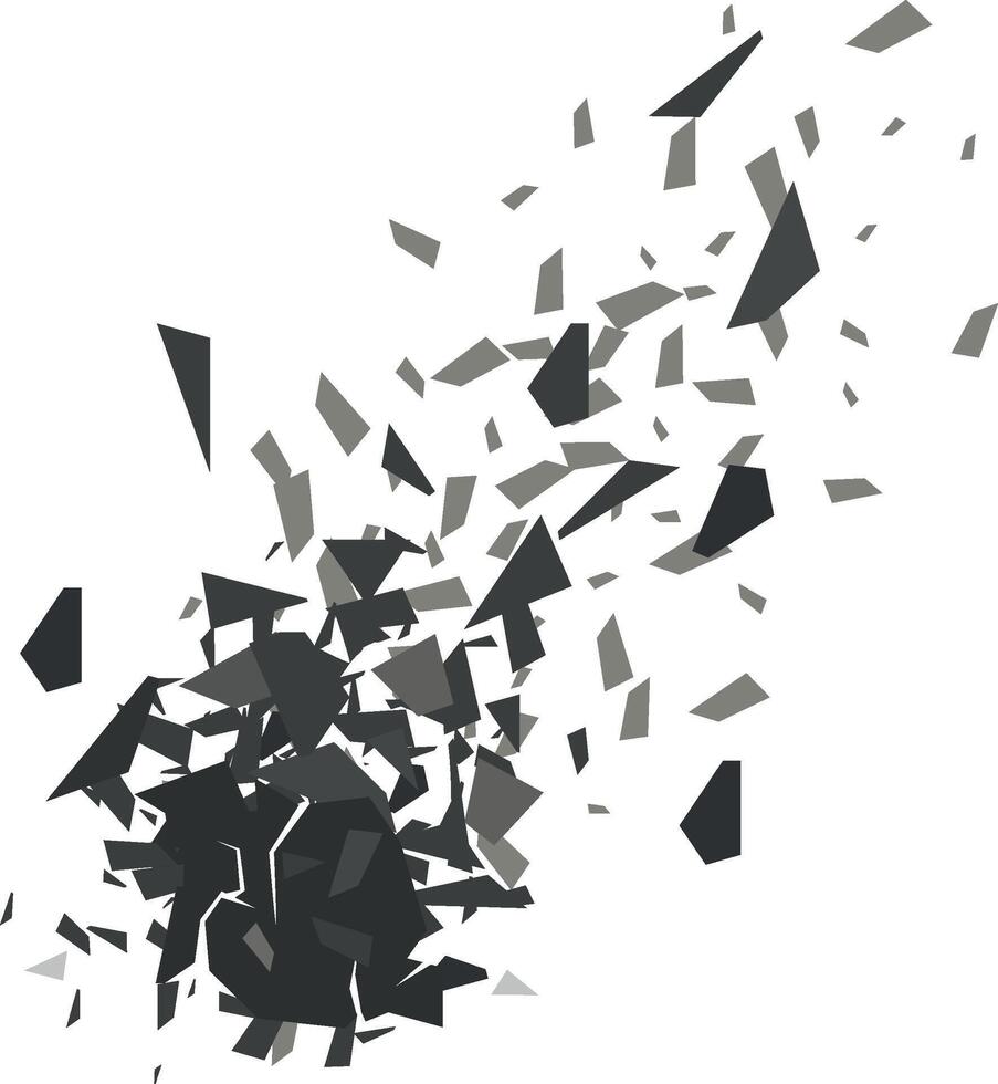 resumen gris geométrico fragmentos explotando dinamicamente vector