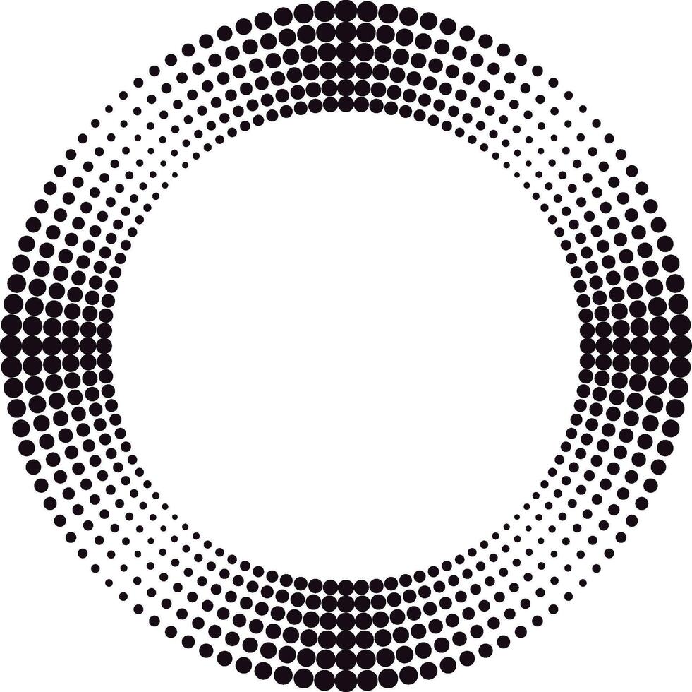 Dots forming a circular halftone gradient background vector
