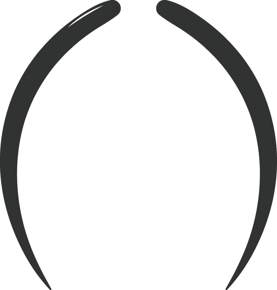 Abstract curving lines forming an open shape vector