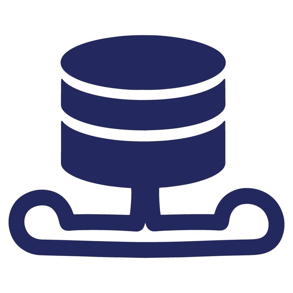Database Icon with Connected Network Structure Representing Data Management and Storage Solutions for Modern Business Technology vector