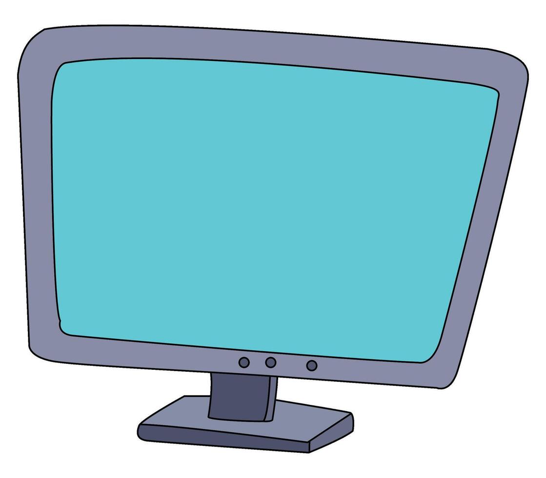 Computer display isolated on white background vector