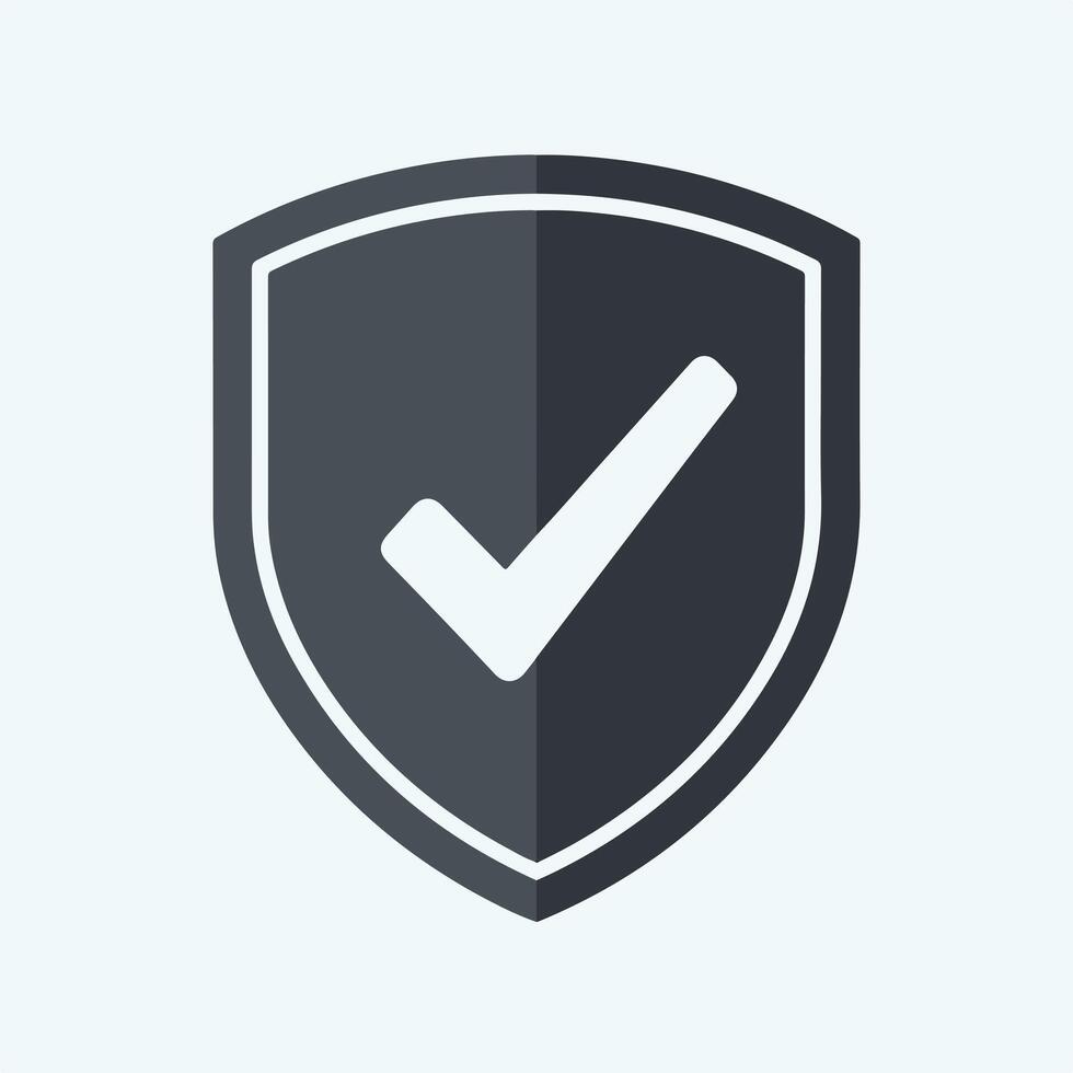 A shield with a tick mark on it vector
