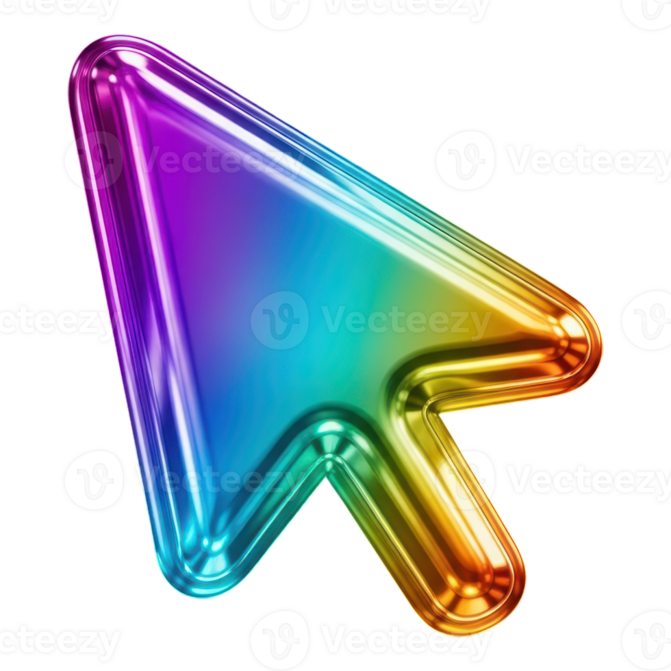 arco iris cursor flecha aislado en transparente antecedentes para computadora interfaz png
