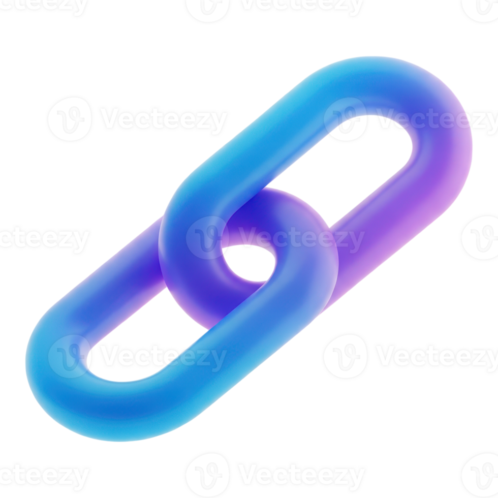 3d interpretazione di un' collegamento isolato su trasparente sfondo per ragnatela design png
