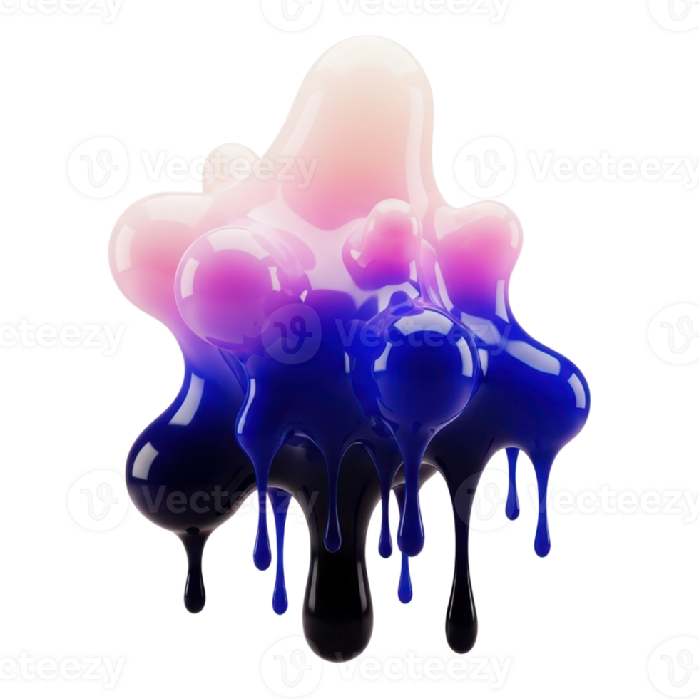 abstrato gradiente blob com pinga, 3d Renderização png