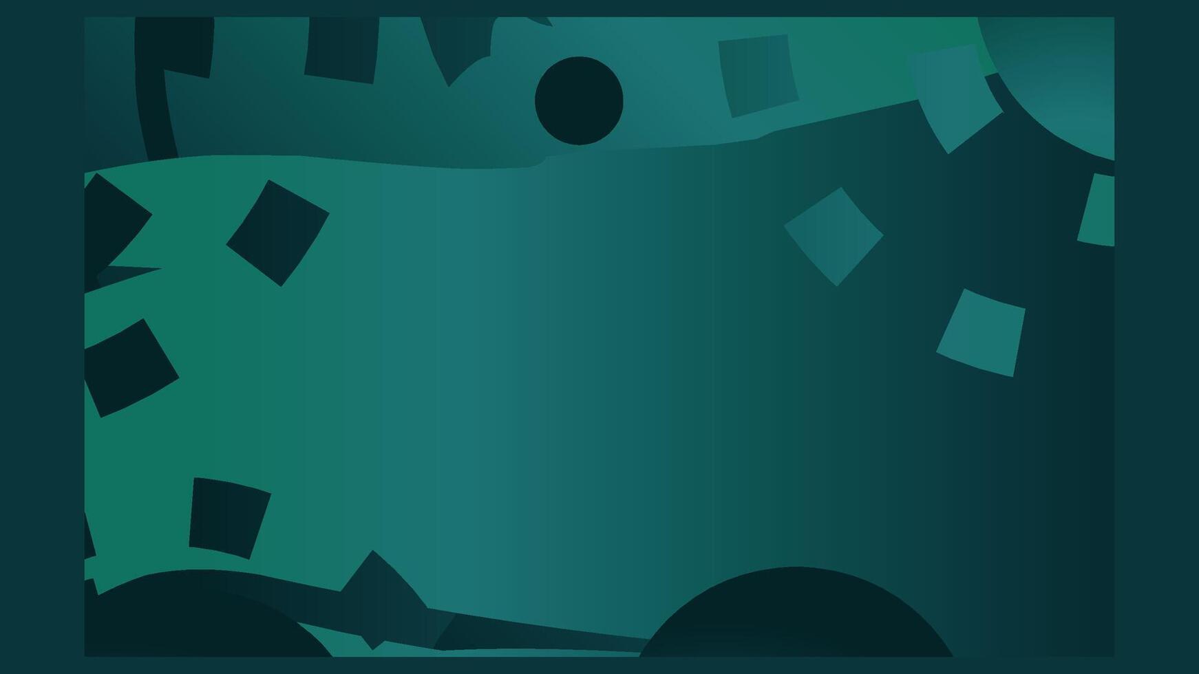 Dark Teal Geometric Background with Gradient and 3D Abstract Shapes vector