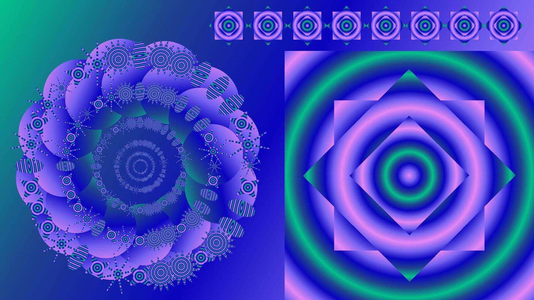 Colorful Abstract Spiral and Geometric Pattern Background vector