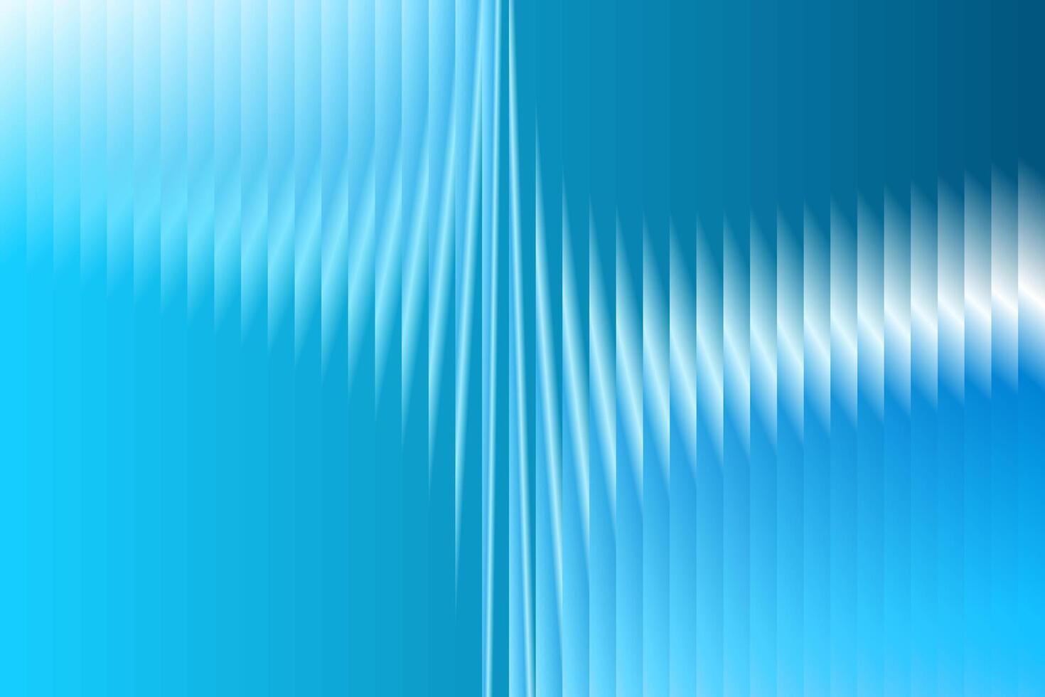 Vibrant Abstract Background with Cyan Blue Gradient and Central Liquid Wave Distortion Over Vertical Strips vector