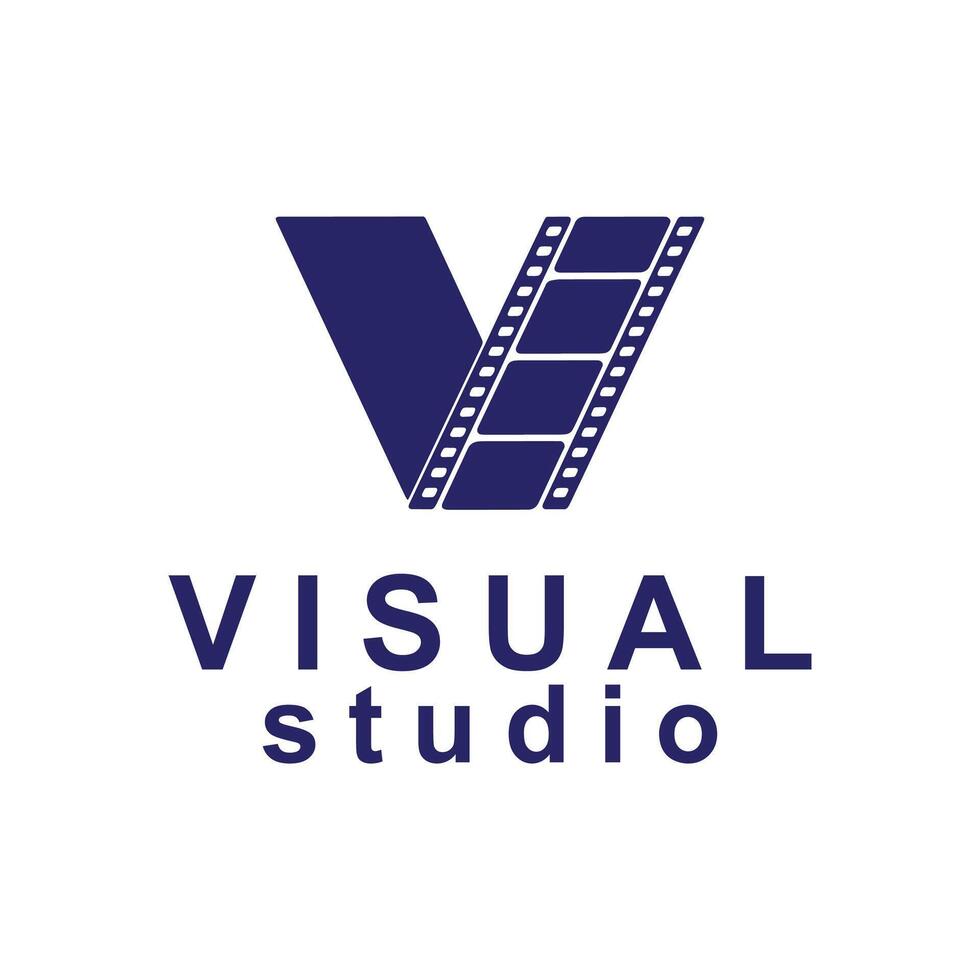 Clean and Creative Visual Studio Logo with Capital Initials Font vector