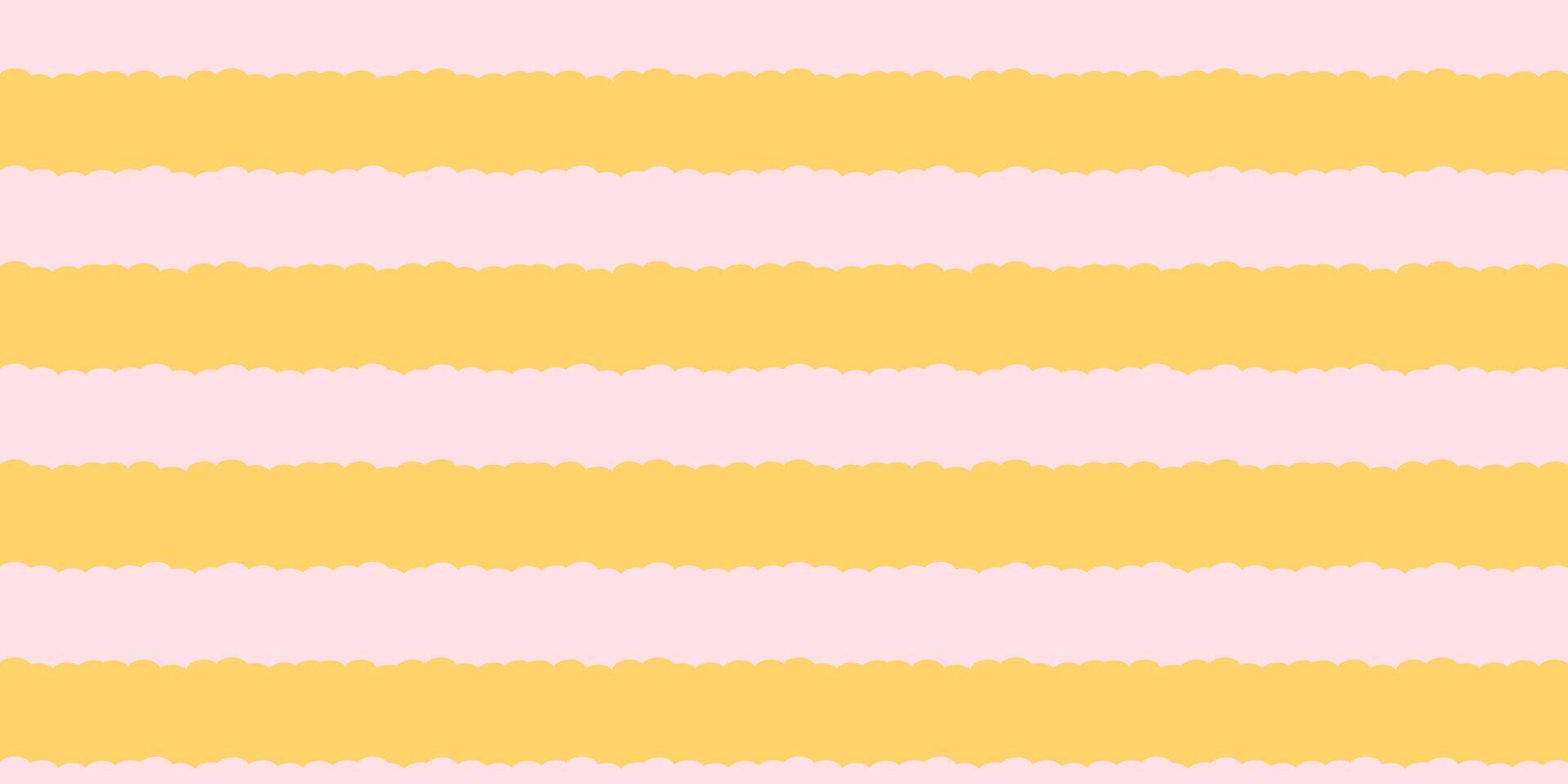 pastel stripe pattern with wavy edges pink and yellow decorative lines for backgrounds, textiles, wrapping vector
