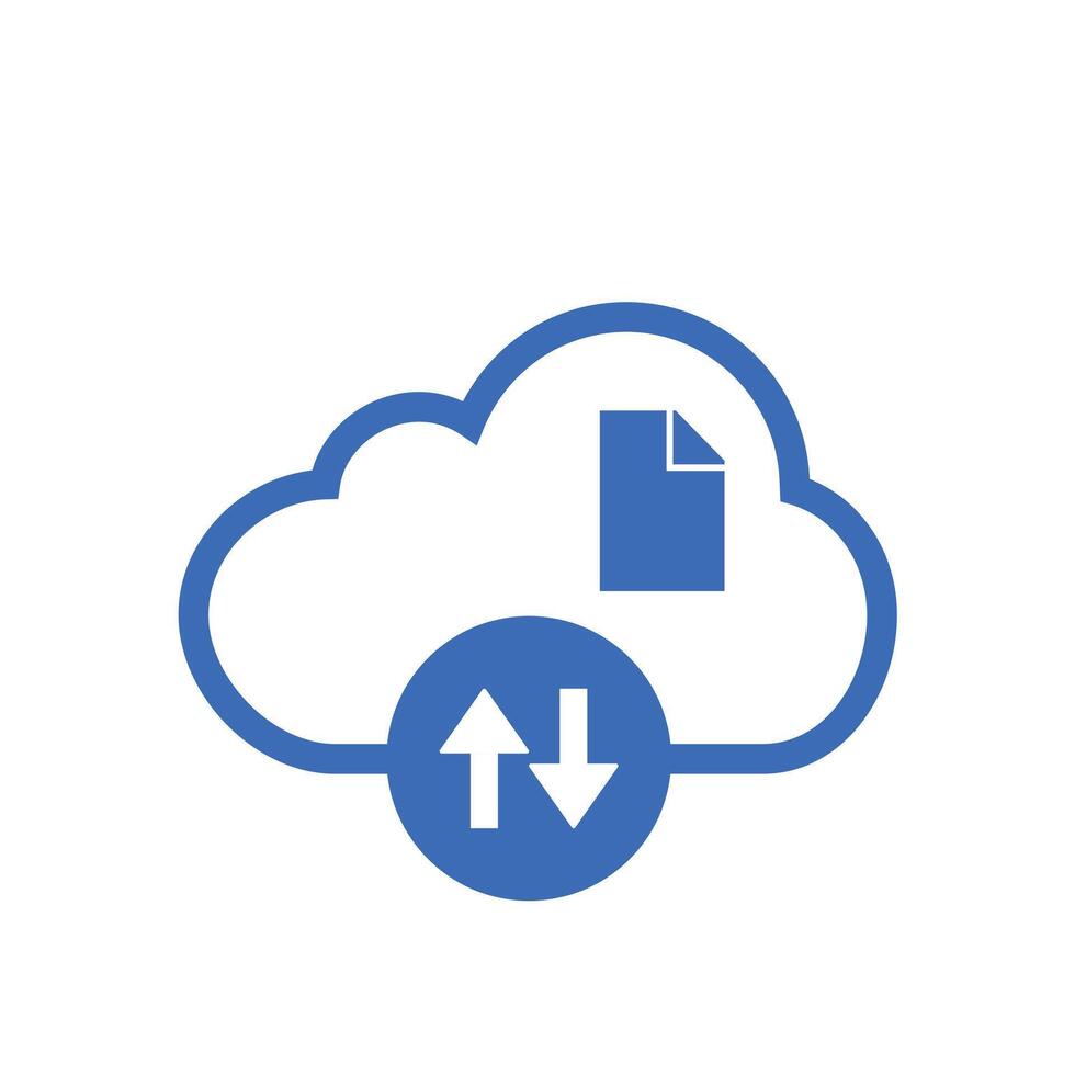 Cloud File Transfer and Synchronization Icon vector