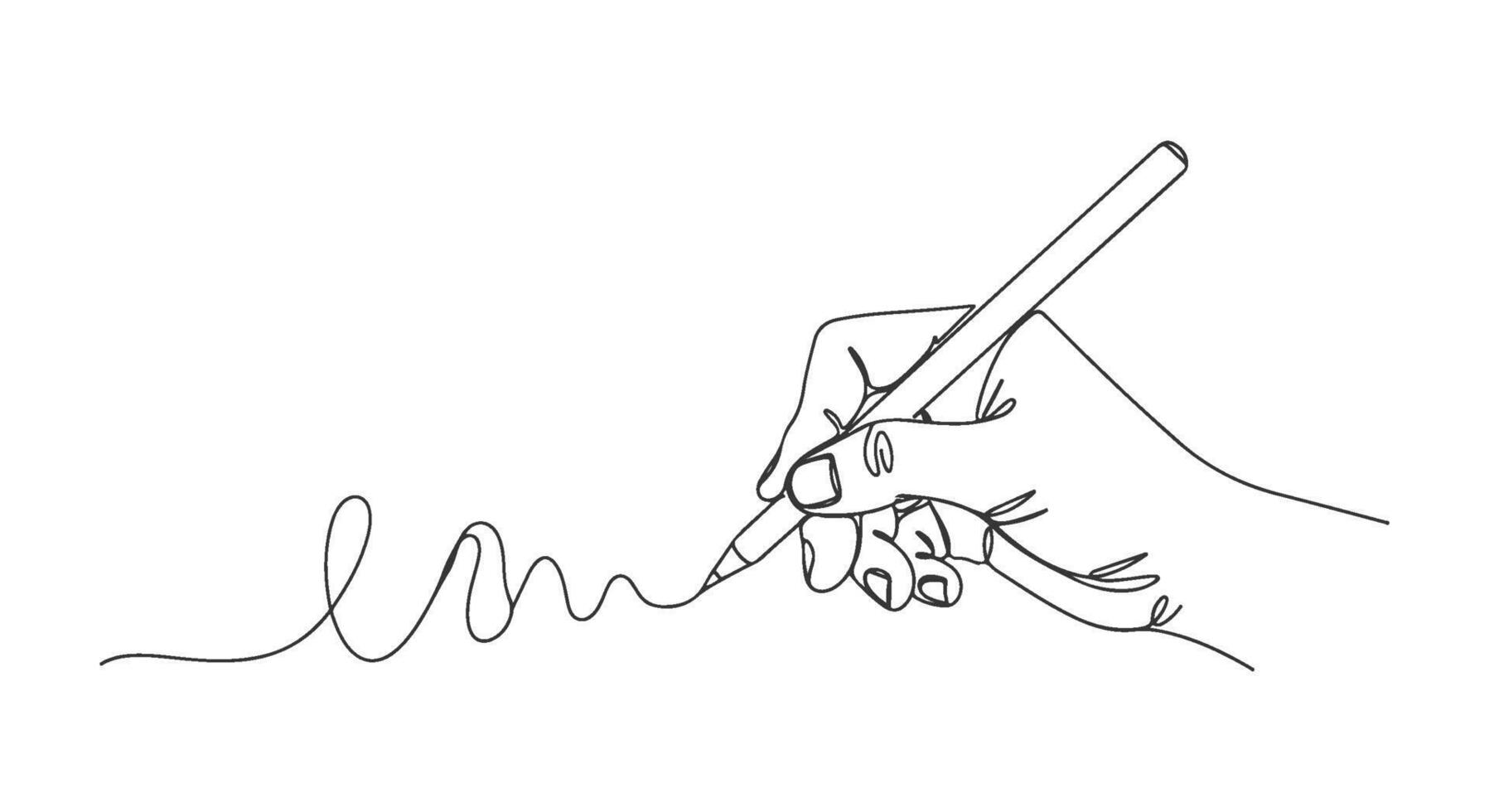 Continuous One Line Drawing of Hand Writing Simplicity in Every Stroke of the Pen vector