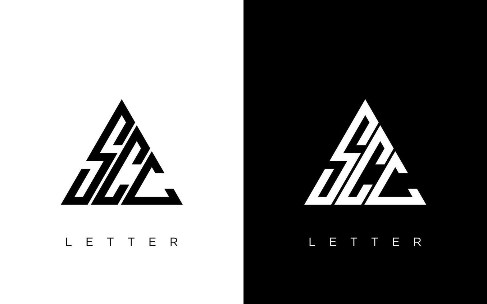 SCC triangle letter logo design with triangle shape. SCC triangle logo design monogram. SCC triangle logo template with red color. SCC triangular logo Simple, Elegant, and Luxurious Logo... vector