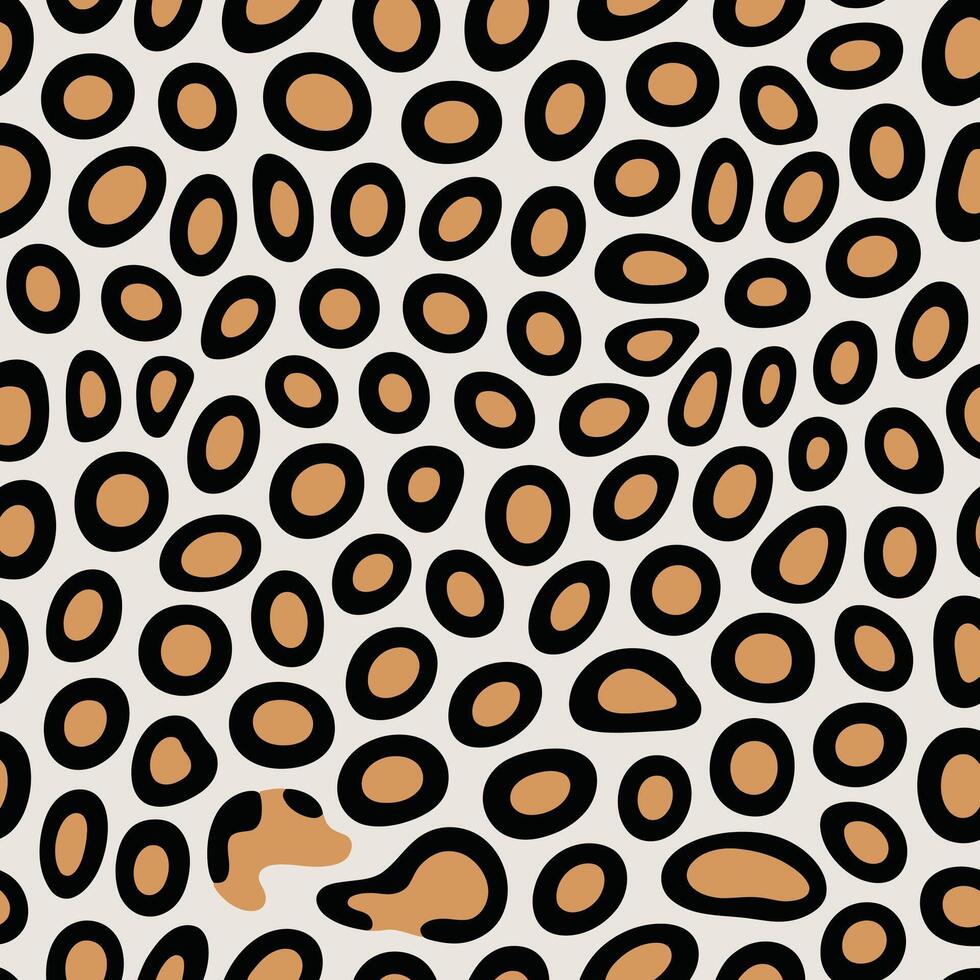 Abstract Leopard Print Pattern with Partial Animal Silhouette vector