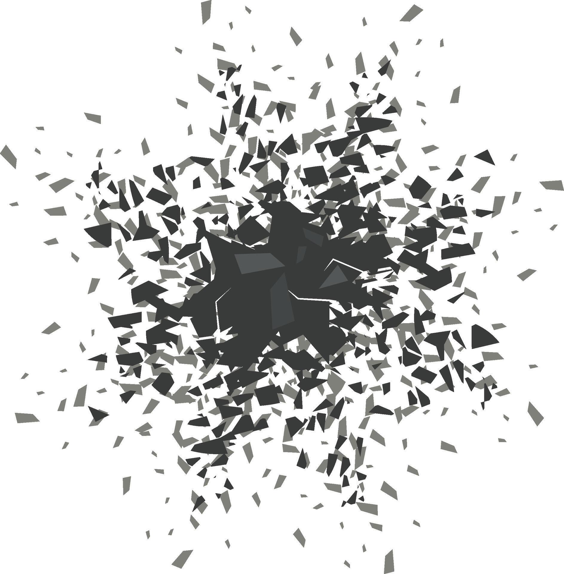 Explosion Scratch Effect Abstract exploding particles creating shattering destruction effect ...