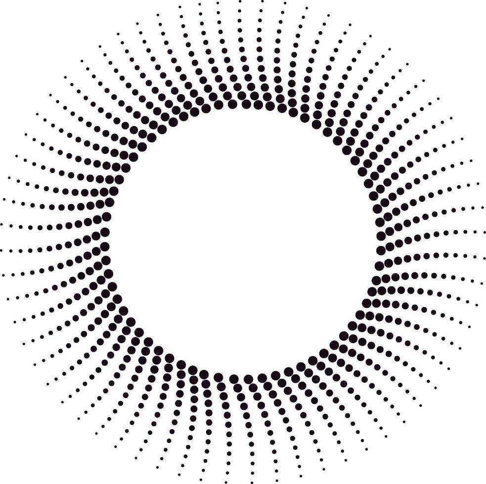 Radial dots creating abstract circle pattern background vector