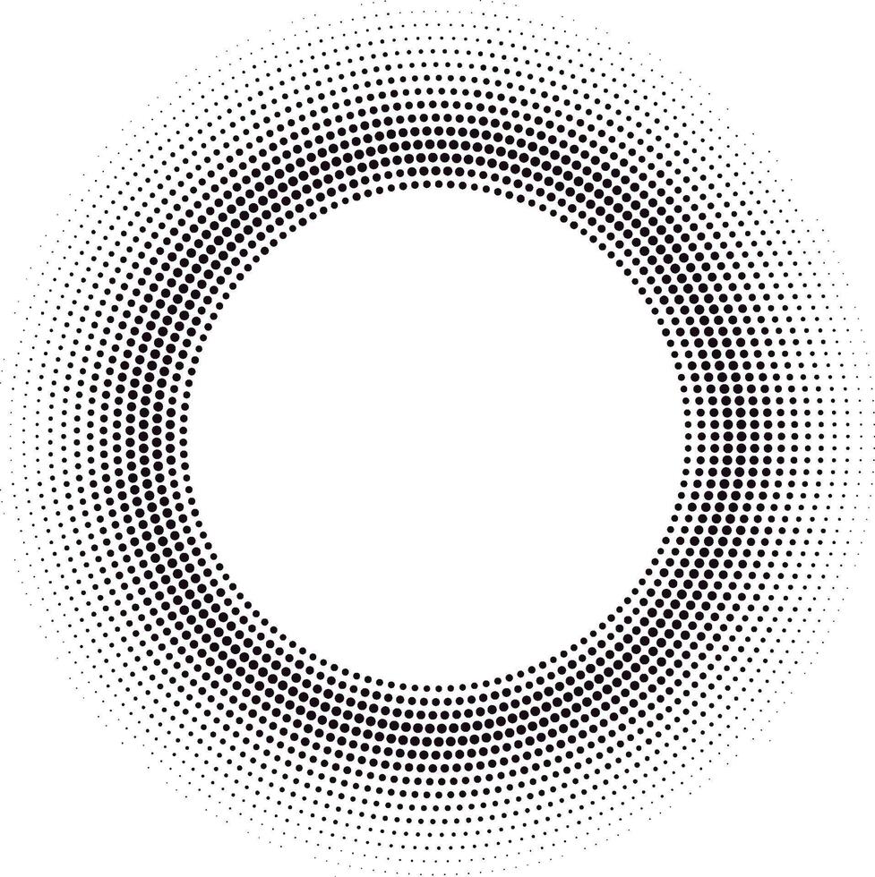 Halftone dot pattern forming radial gradient ring vector