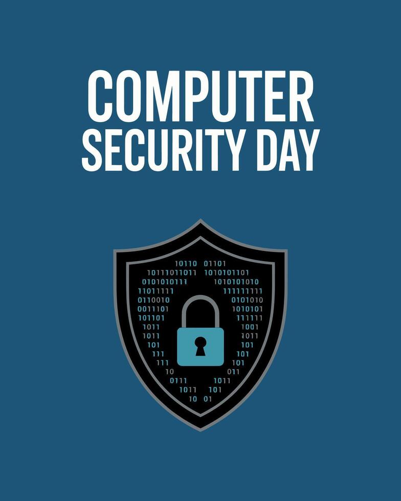 Computer Security Day Digital Shield Design Artwork vector