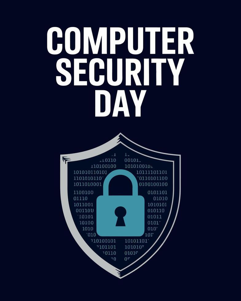Computer Security Day Digital Shield Design vector