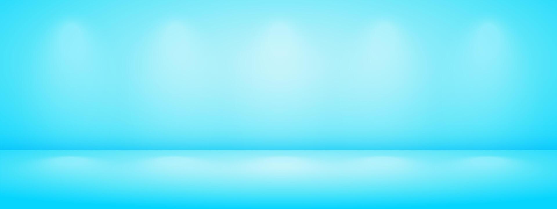 Blue studio background with light shadow. Limbo bg for product presentation. Modern banner with empty space for advertising text. illustration. vector