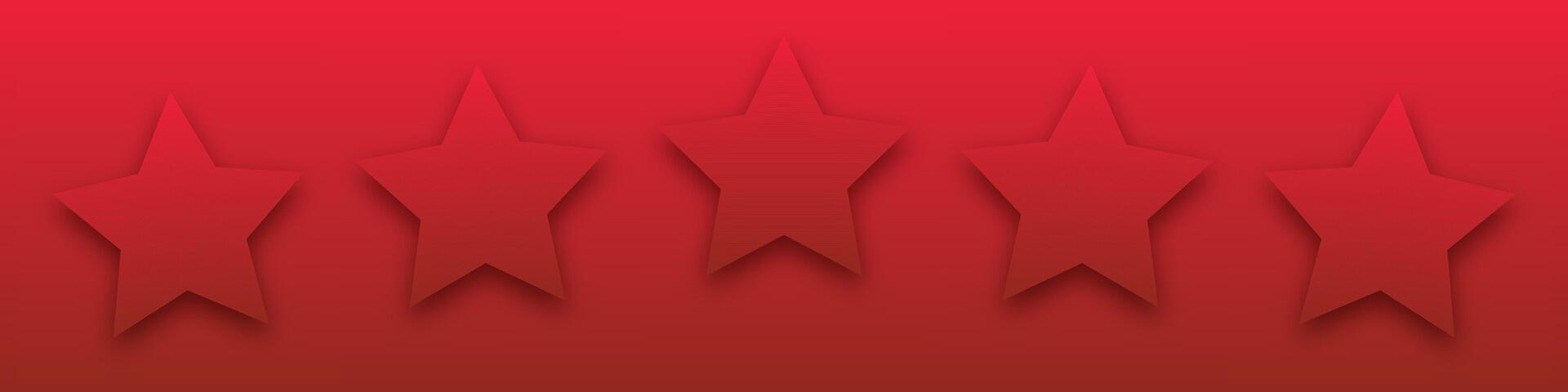 A red five star icon representing customer feedback and review ratings This quality design features five token points stars for rating purposes vector