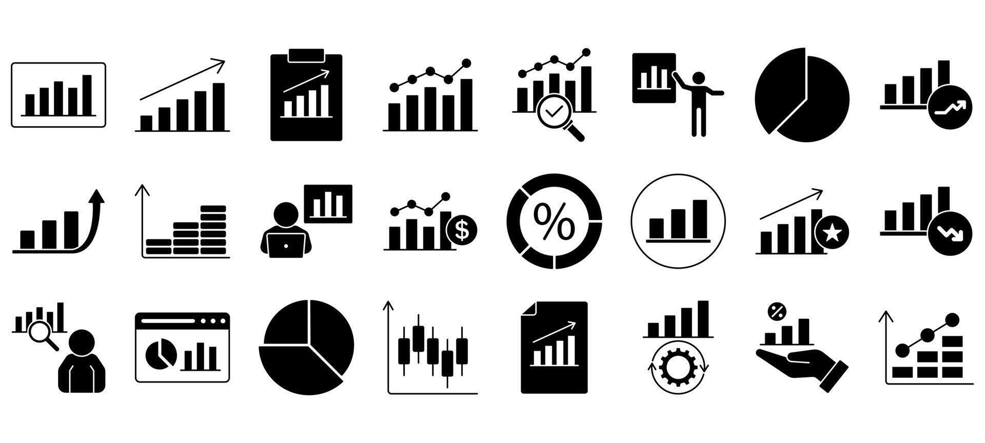 grafico y gráfico icono conjunto mínimo, editable, y Perfecto para web y aplicación ui vector