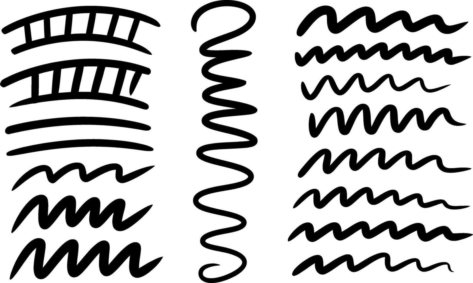 Hand Drawn Line Strokes Collection Design Element Set Various Styles vector
