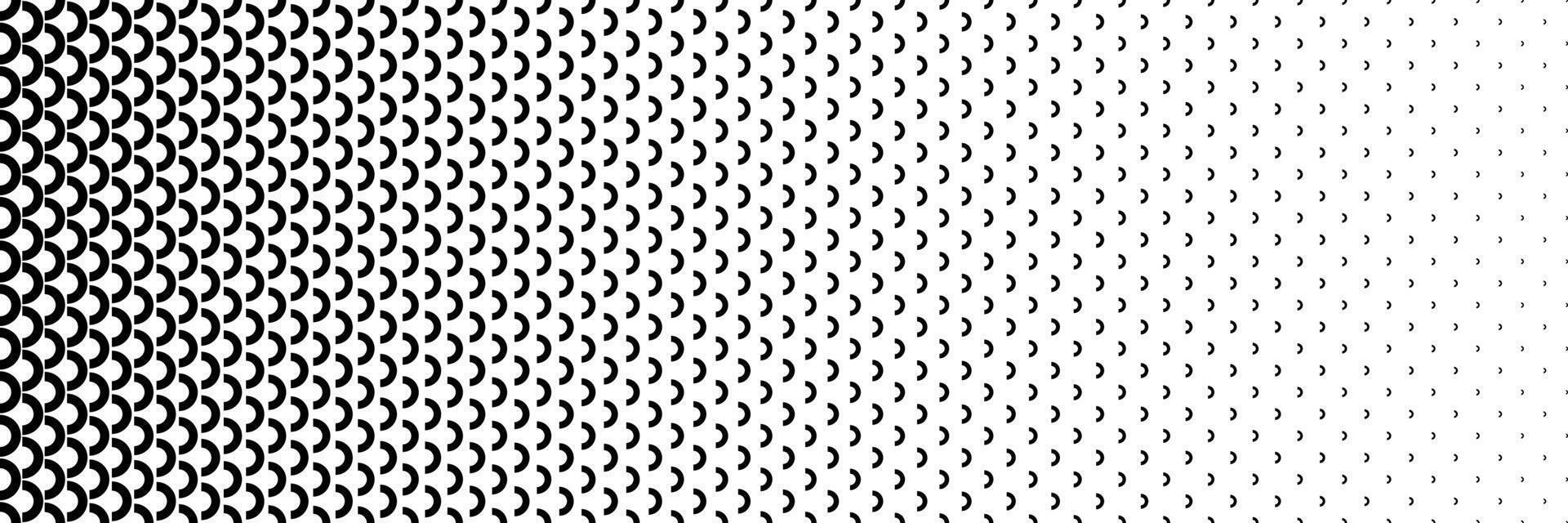 black halftone of semicircle design for pattern and background. vector