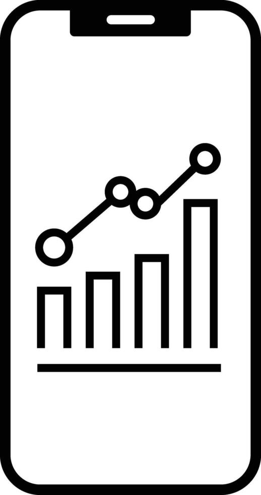 Smartphone displaying a financial chart analyzing data for business growth and success vector
