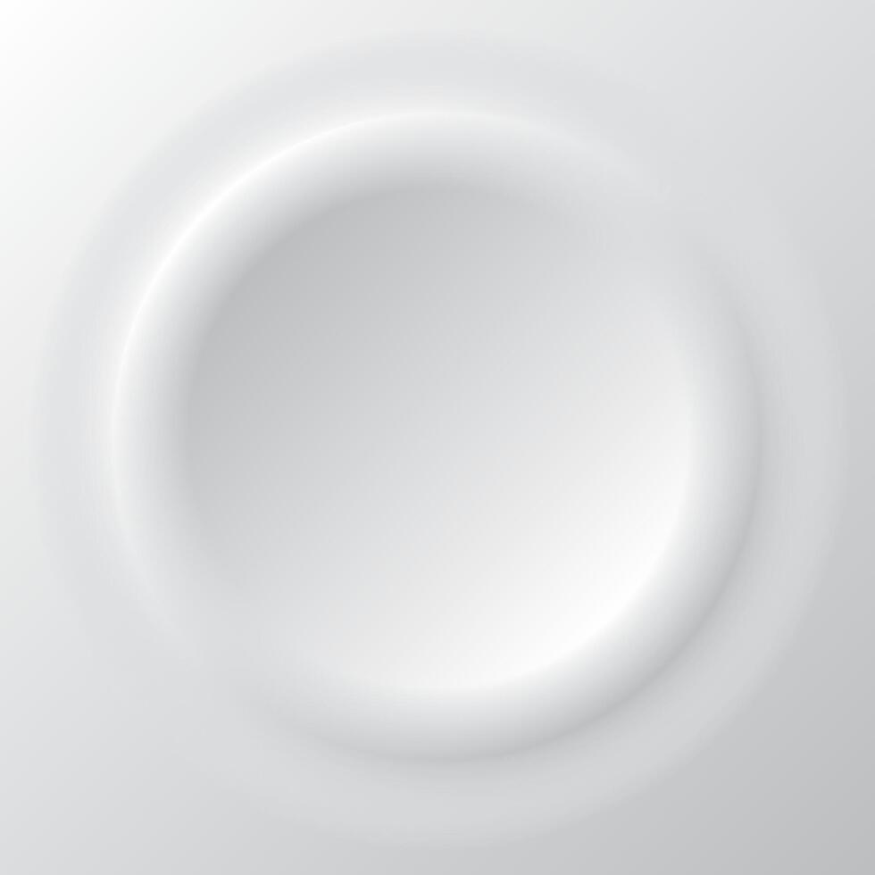 3D soft circle frame on white background vector