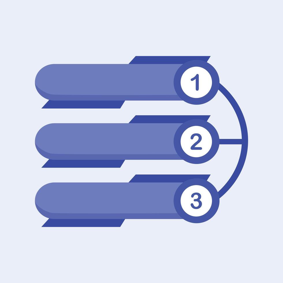 Modern infographic diagram with three numbered steps, perfect for business presentation and workflow design. vector