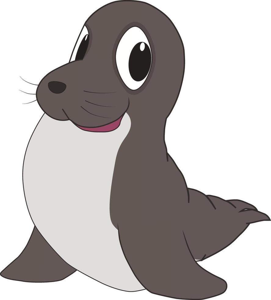 A funny seal is posing while smiling vector