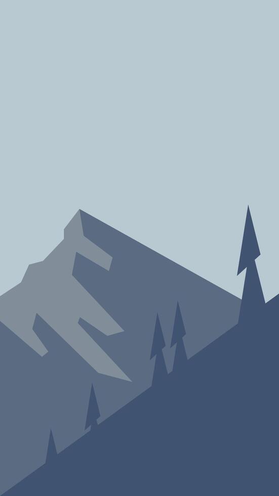 simple vertical background with simple mountain themes vector