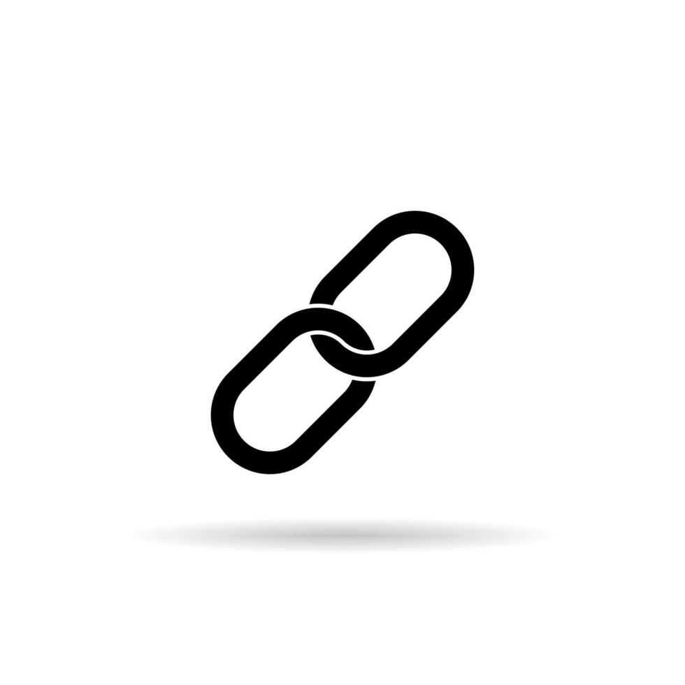 Chain link icon. URL connection symbol. Hyperlink, attachment sign vector