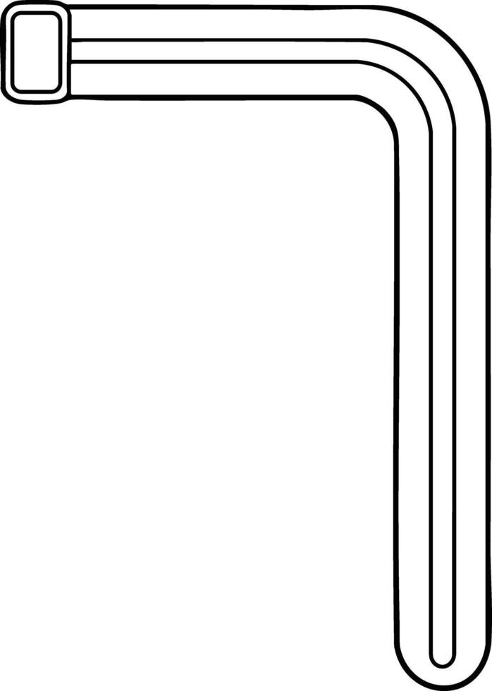 Abstract l shaped line art element with rounded corner, minimalist graphic design for layout and structure art vector